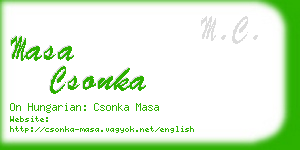 masa csonka business card